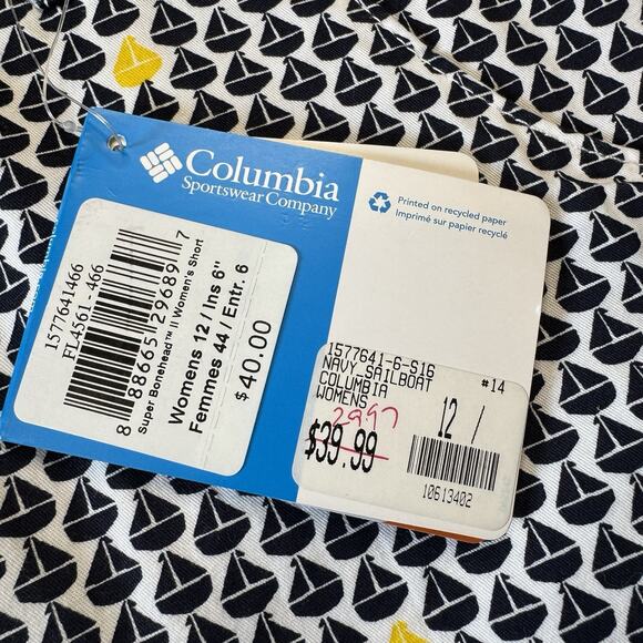 NWT Columbia Sportswear PFG Super Bonehead Sailboat Shorts Womens Sz 12 Inseam 6 - Picture 2 of 8